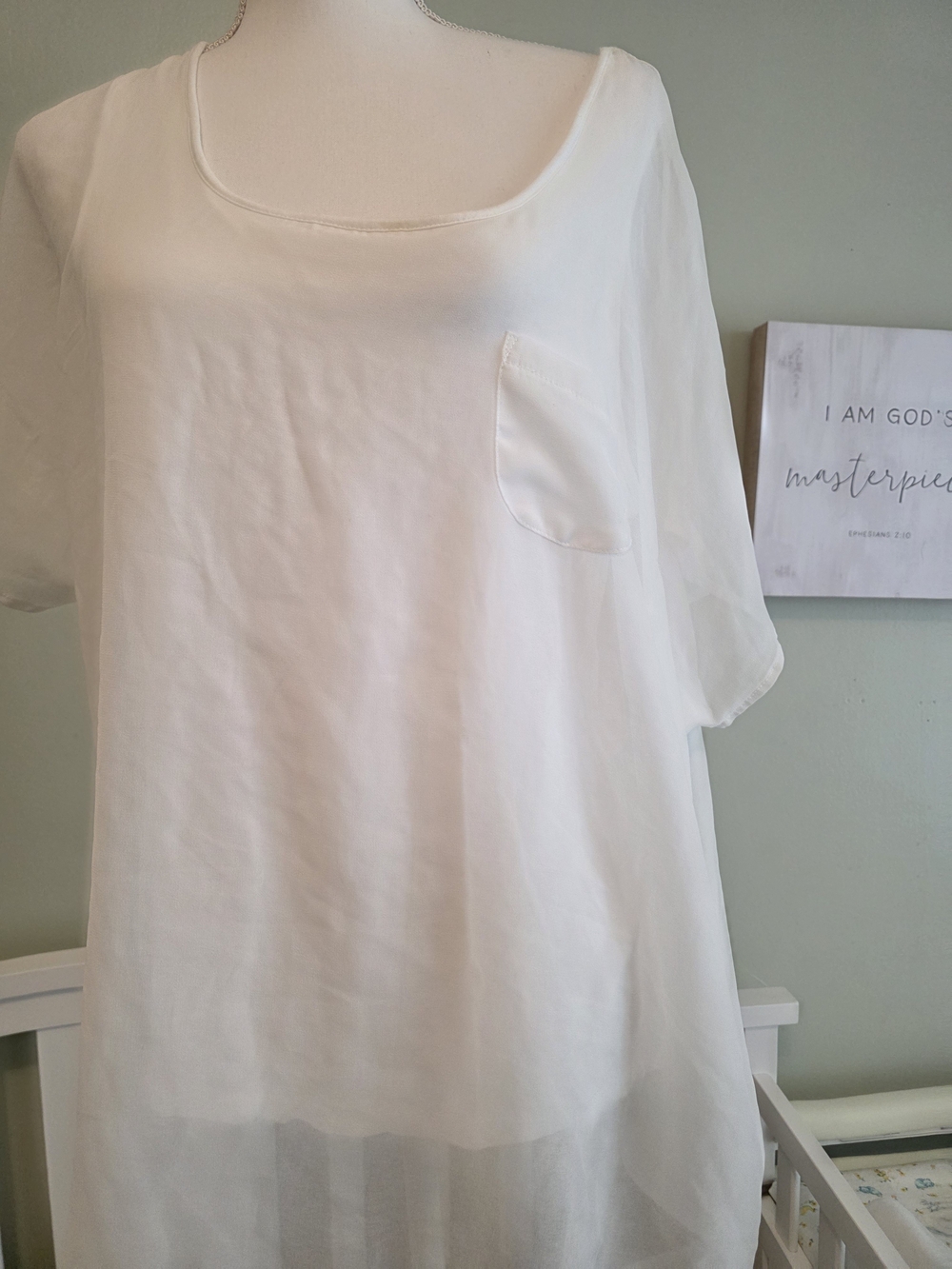 Design History White Scoop Neck Short-Sleeve Pocket Tunic